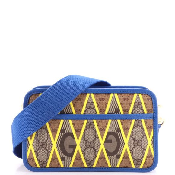 Gucci Bags Gucci Zip Crossbody Bag Rhombus Gg Coated Canvas And